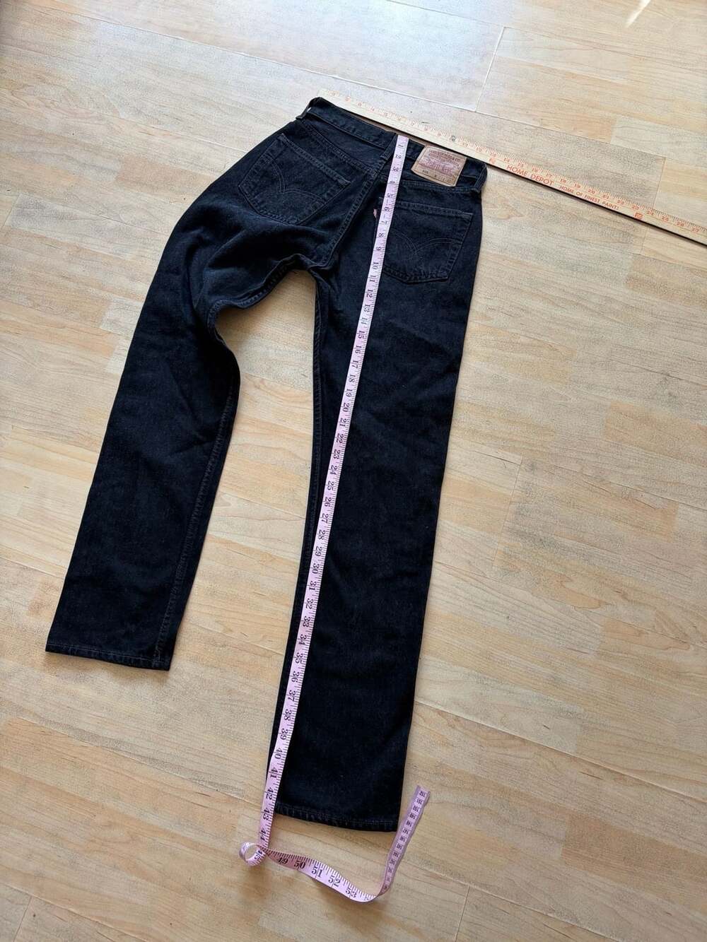 Levi's 501 xx 90s made in USA Straight Leg Jeans Size W27 L32 Black Denim - Picture 8 of 8